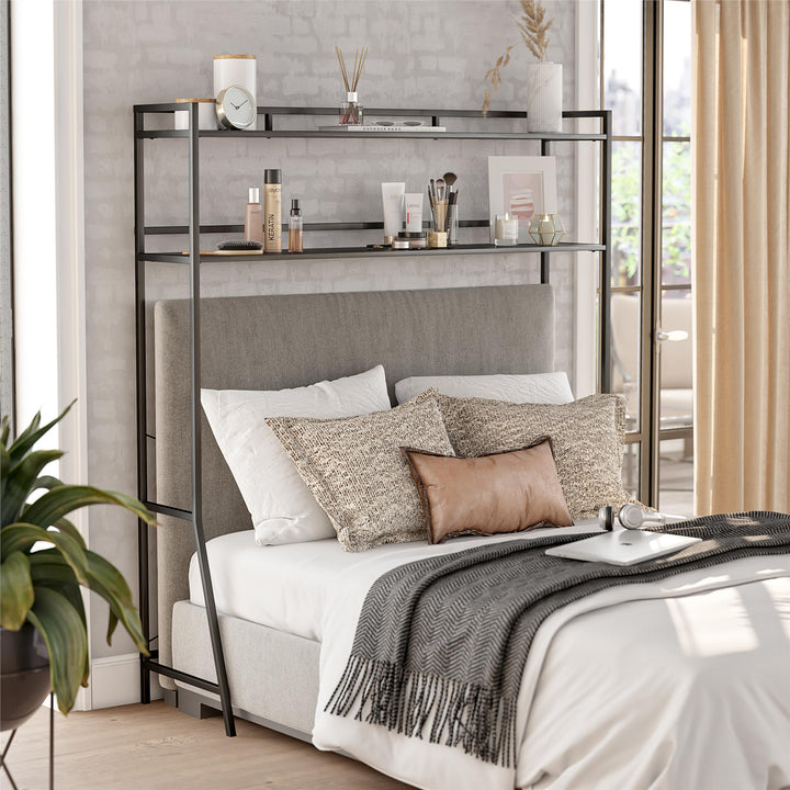 Beverly Over-The-Bed Storage for Small Bedrooms -  Black Oak