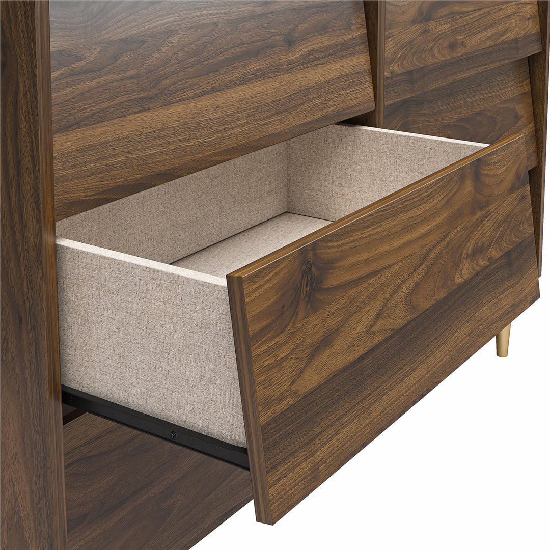 Remy 6 Drawer Dresser for Storage -  Walnut