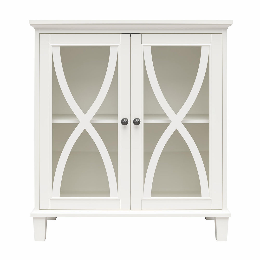 Celeste Accent Cabinet with Glass Doors  -  White