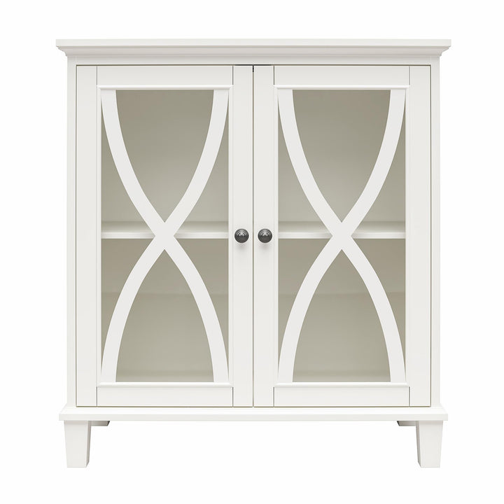 Celeste Accent Cabinet with Glass Doors  -  White