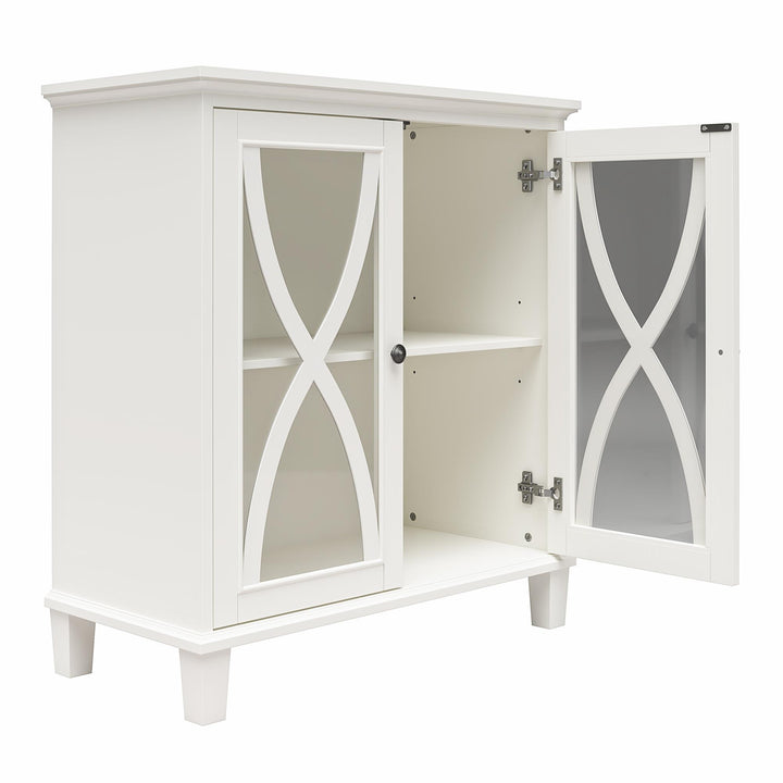 Designer Celeste Glass Door Cabinet -  White