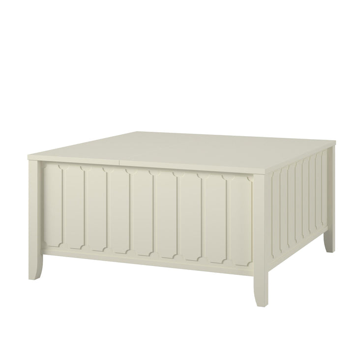 Her Majesty Lift Top Coffee Table with Hidden Storage - White