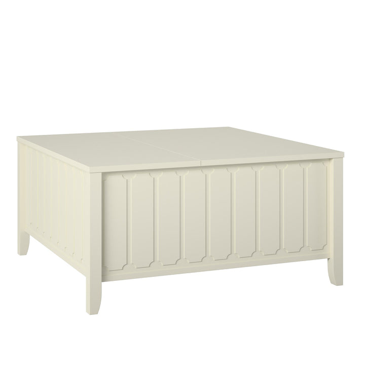 Her Majesty Lift Top Coffee Table with Hidden Storage - White