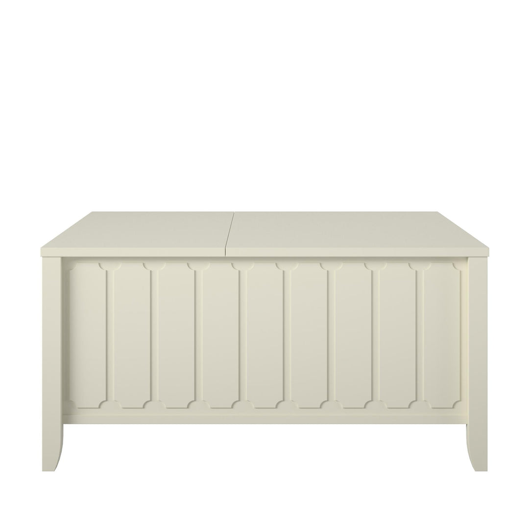 Her Majesty Lift Top Coffee Table with Hidden Storage - White