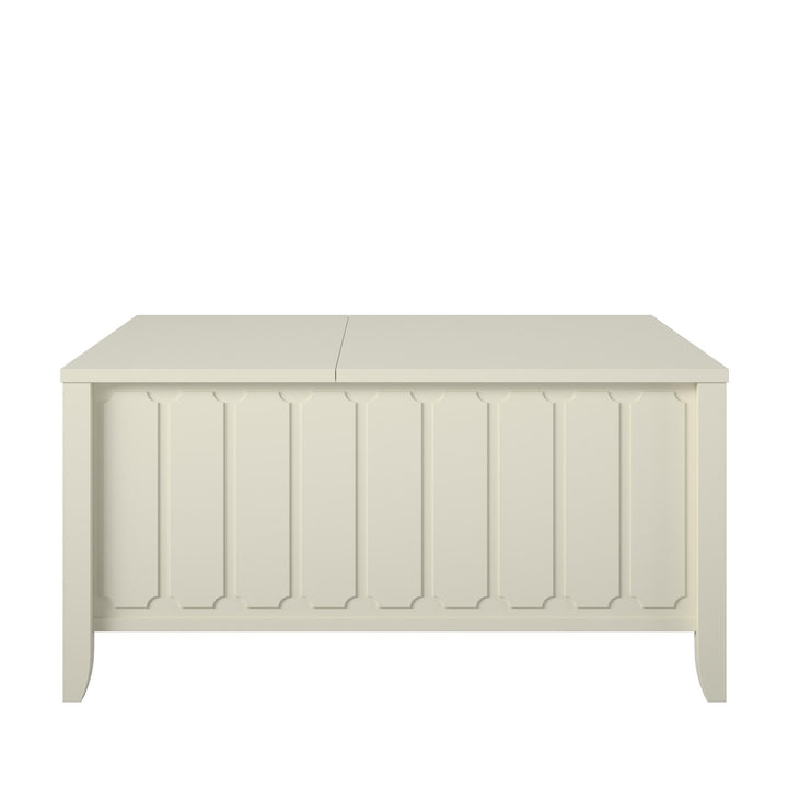 Her Majesty Lift Top Coffee Table with Hidden Storage - White
