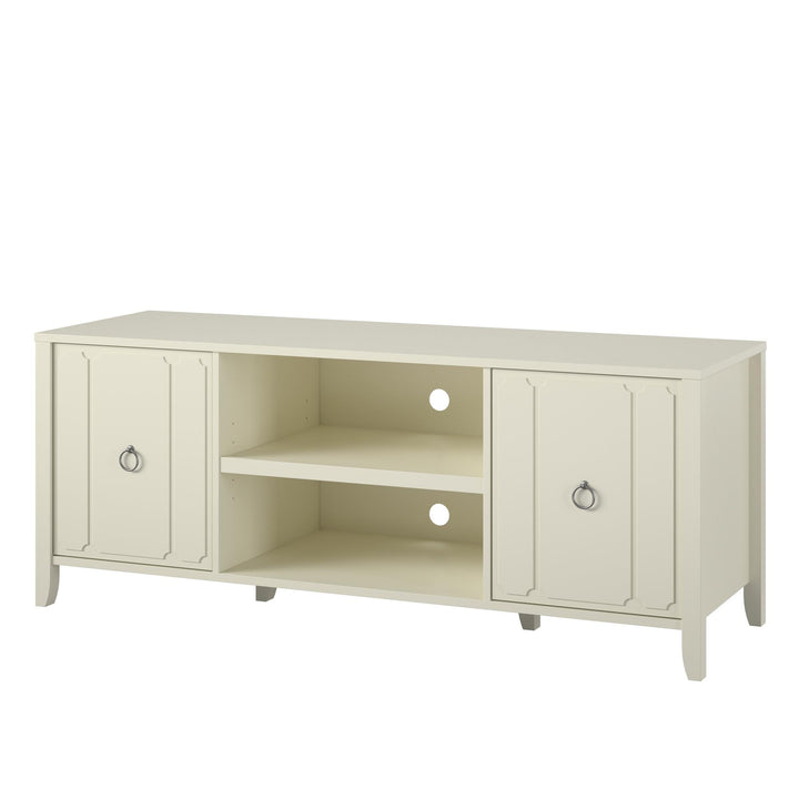 Her Majesty TV Stand with Adjustable Shelves -  White
