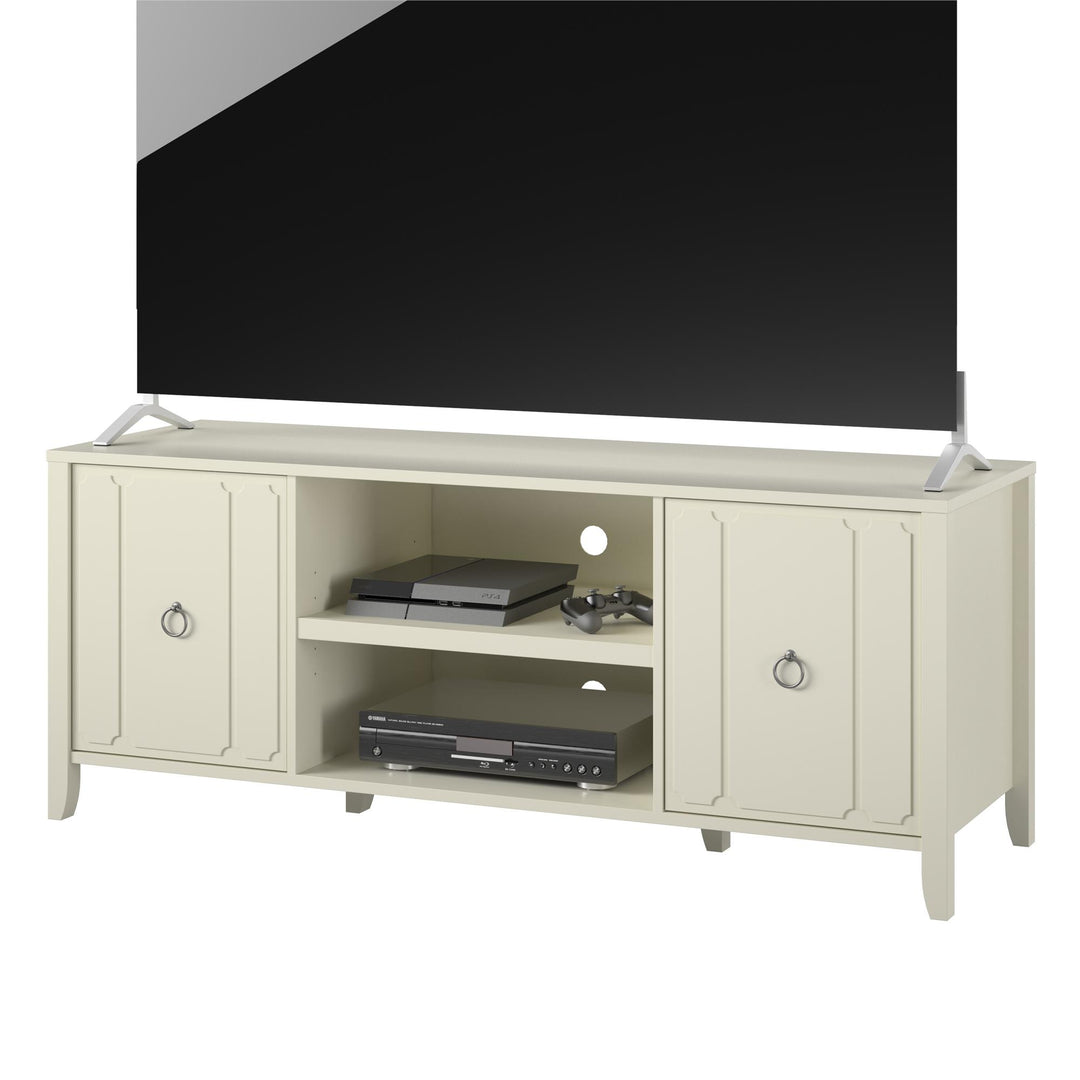 Her Majesty TV Stand with Adjustable Shelving  -  White