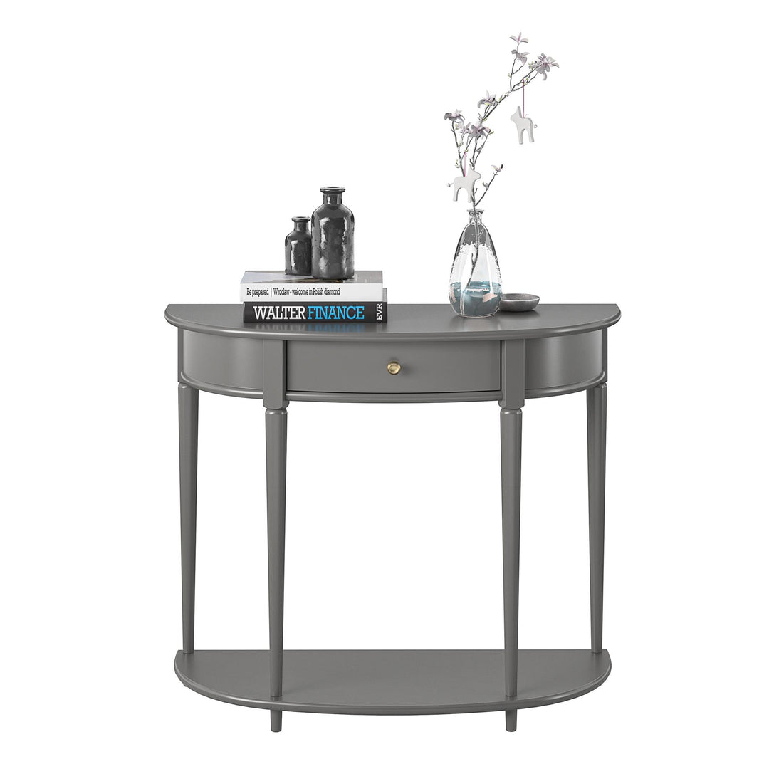 Aurora Half-Moon Console Table  -  Gray