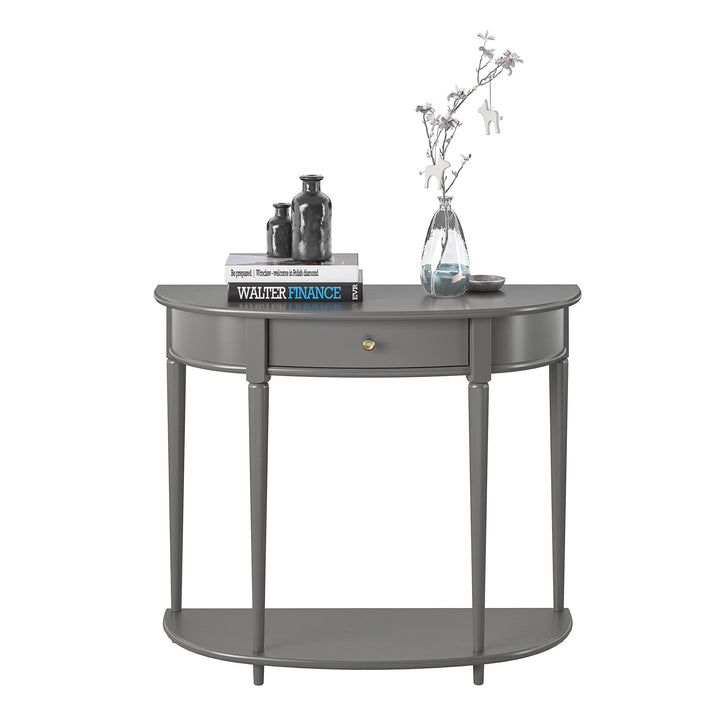 Aurora Half-Moon Console Table  -  Gray