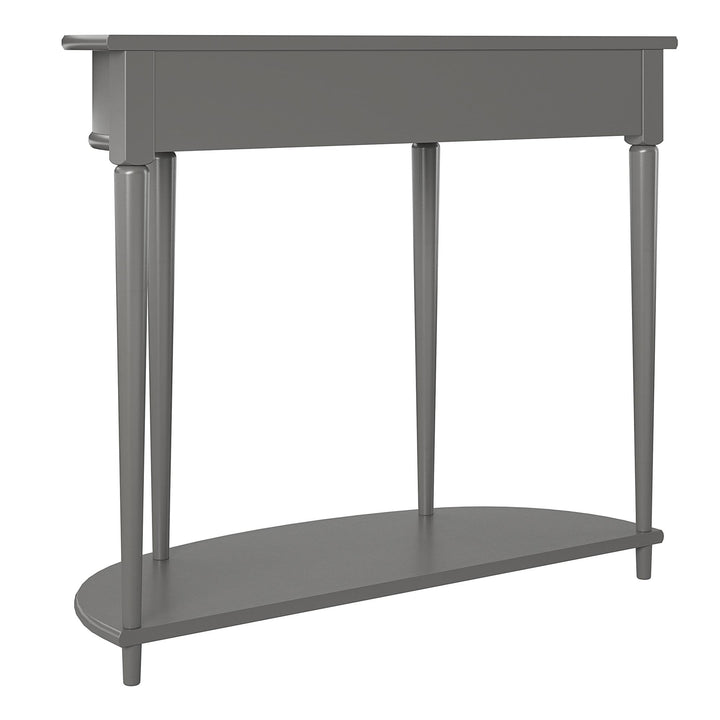 Aurora Solid Wood Half-Moon Console -  Gray