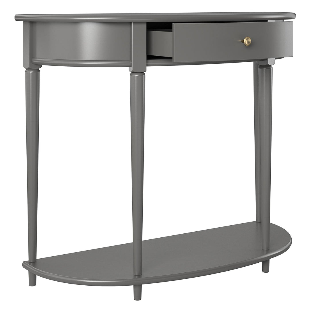 Designer Aurora Half-Moon Console Table -  Gray