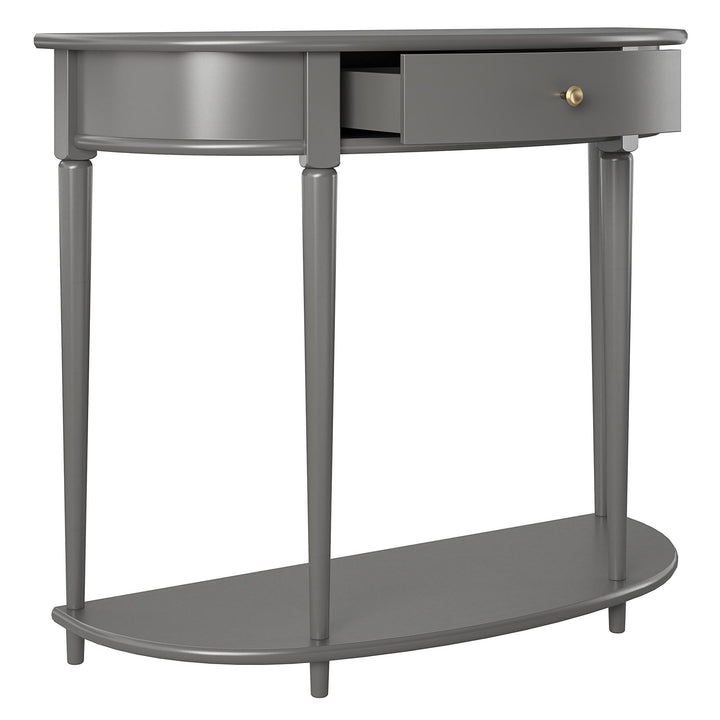 Designer Aurora Half-Moon Console Table -  Gray