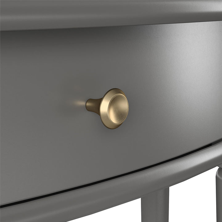 Aurora Half-Moon Console Table for Hallways -  Gray