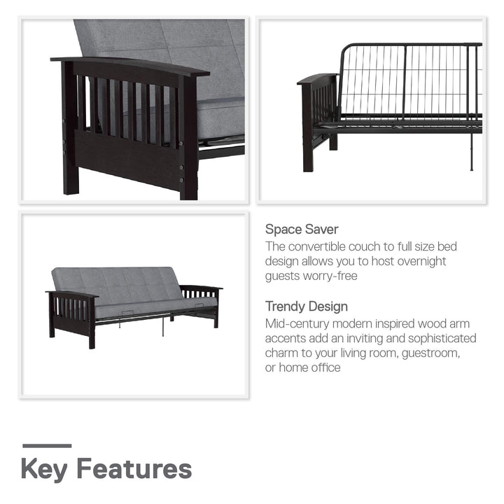 wood futon frame - Espresso - Full Size