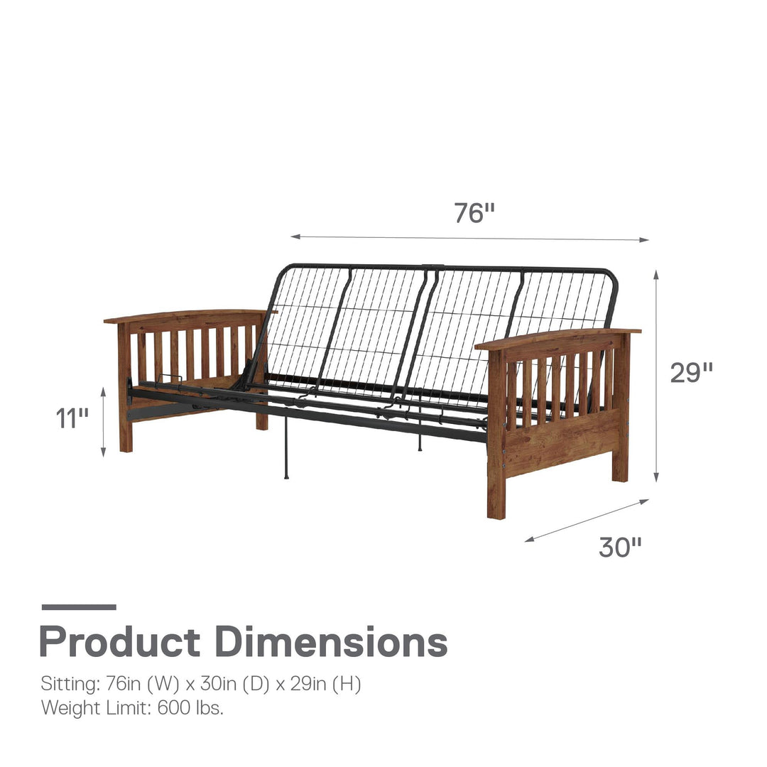 futon with wooden frame - Natural - Full Size