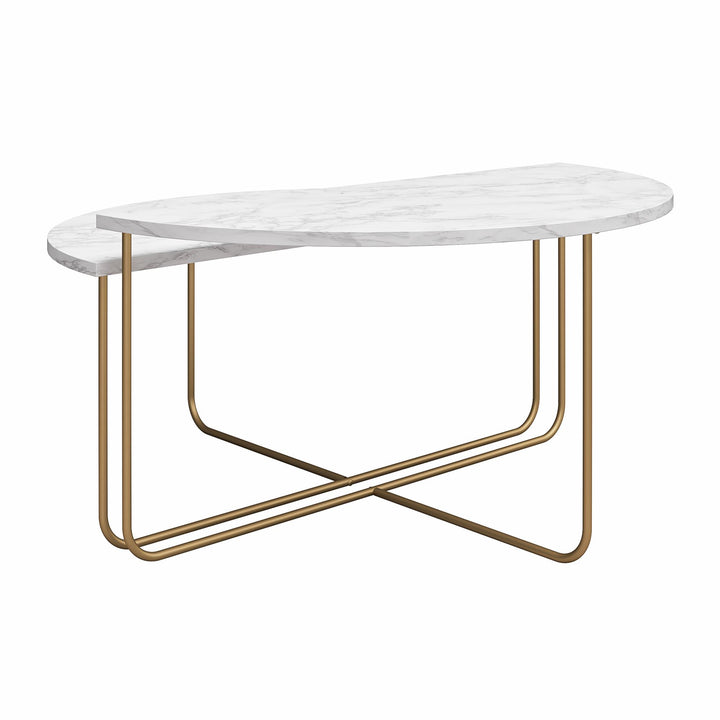 Athena Coffee Table for Small Spaces -  White marble