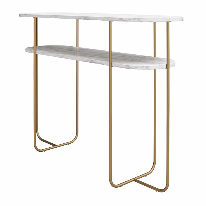 Athena Console Table for Hallways -  White marble