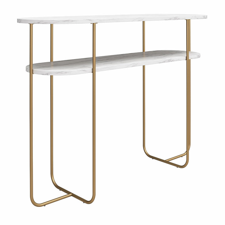 Designer Athena Console Table -  White marble