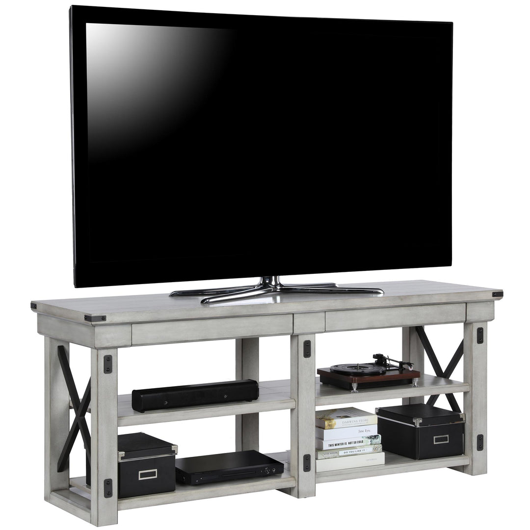 Wildwood Wood Veneer TV Stand for TVs up to 65" - Rustic White