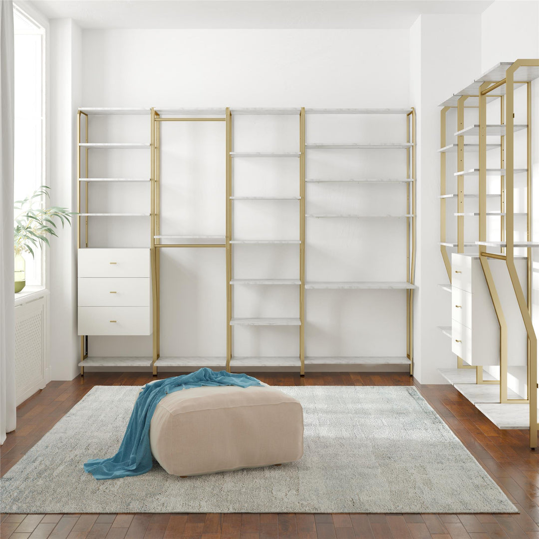 Gwyneth Modern Closet Storage -  White marble