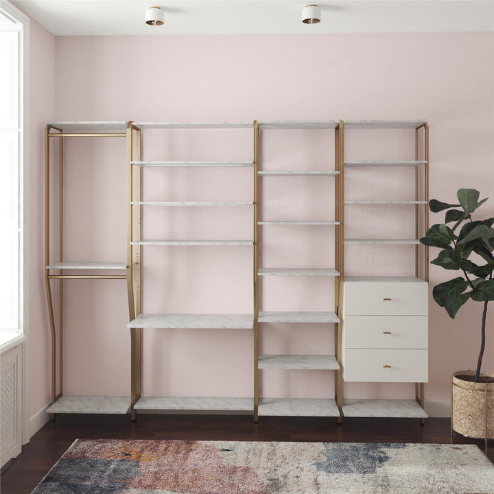 Contemporary Shelf Closet by Gwyneth -  White marble