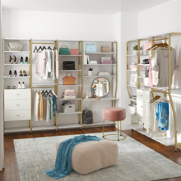 Stylish Closet Storage Solution -  Vanity  -  White marble