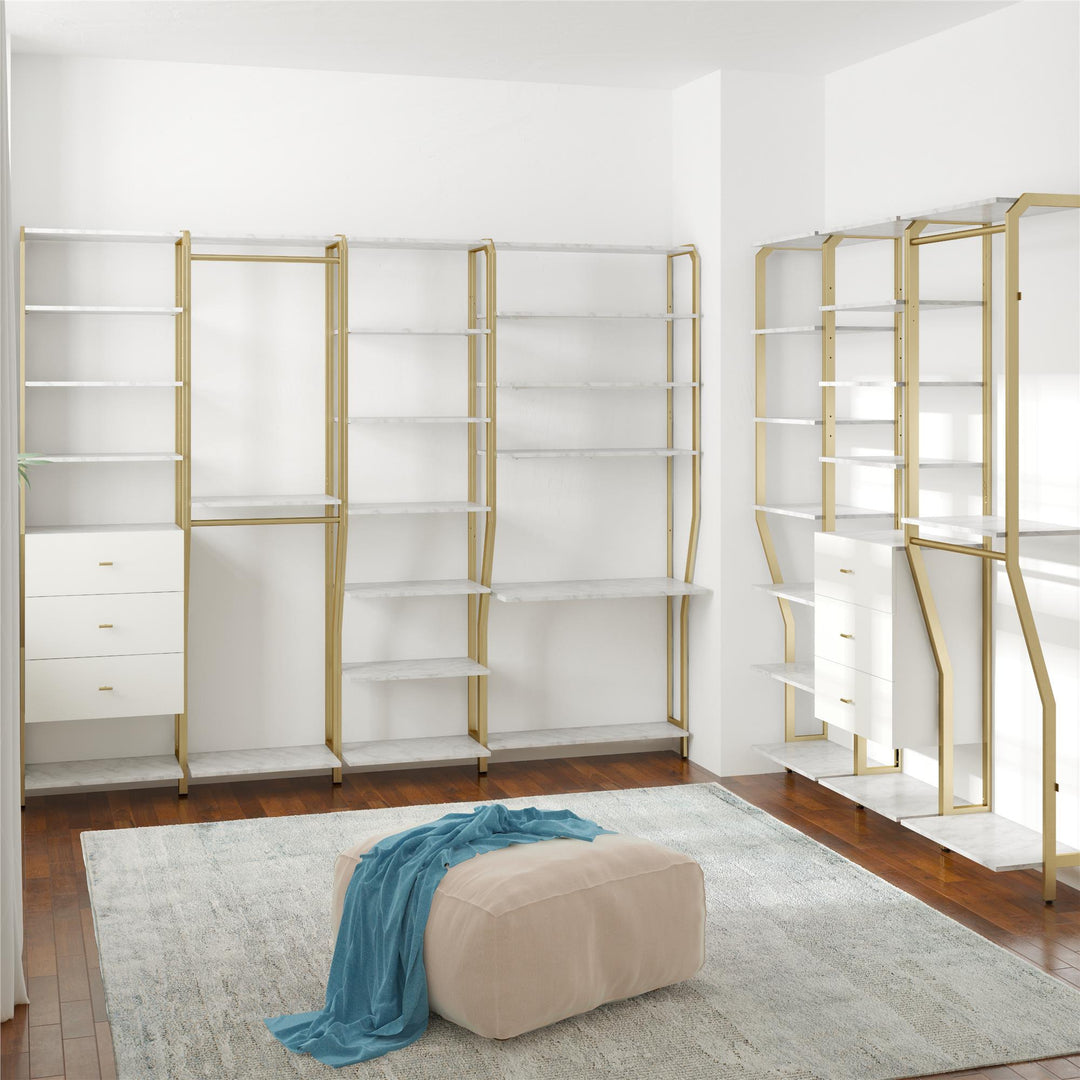 Gwyneth Modern Closet Storage -  White marble