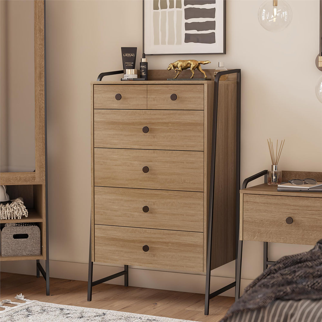 Tall Dresser with 5 Drawers -  Natural
