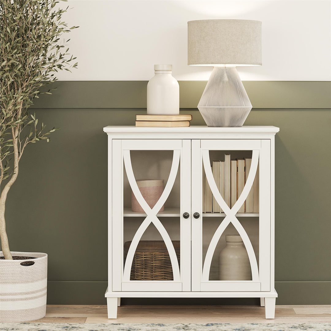 Celeste Glass Door Accent Cabinet -  White
