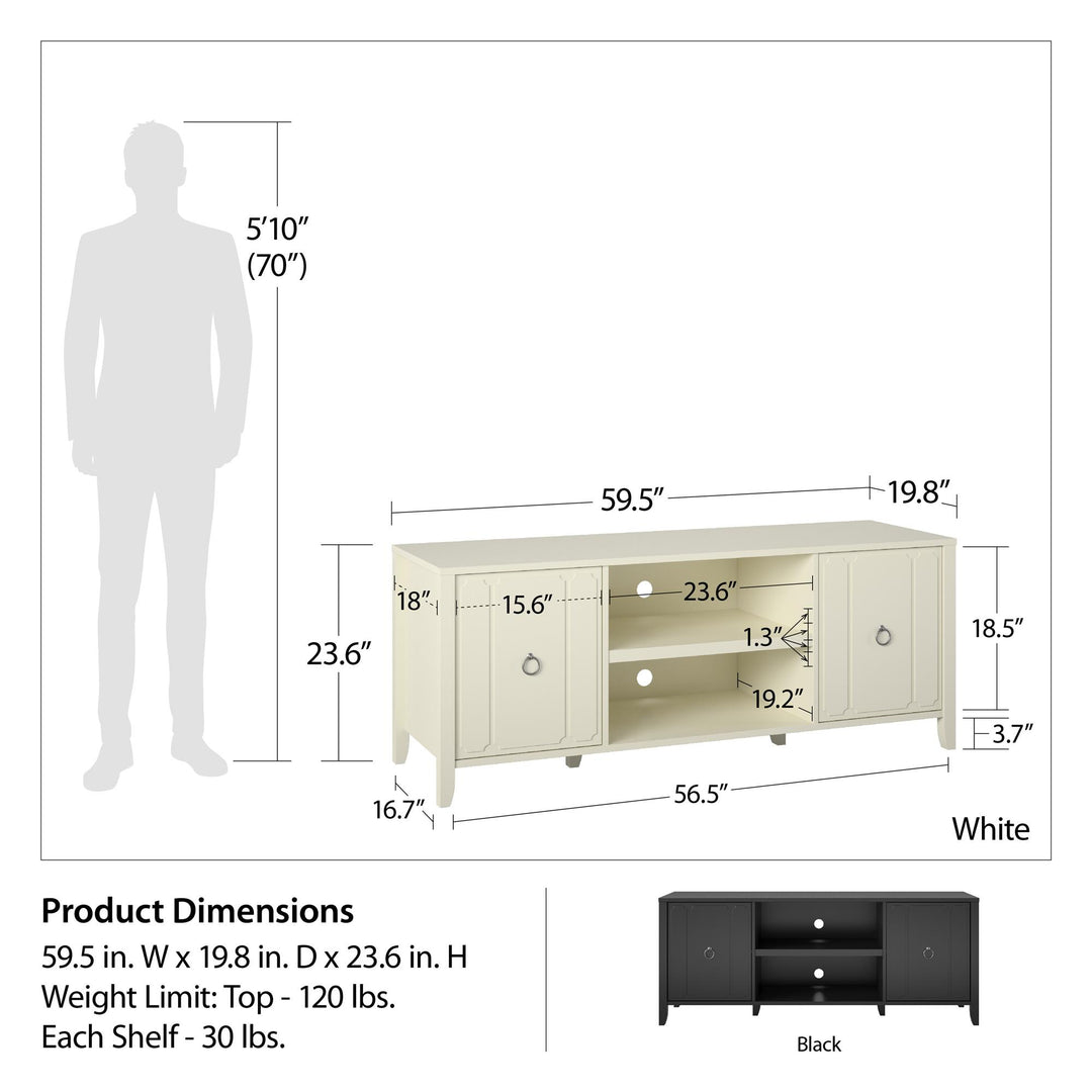 Her Majesty Living Room TV Stand -  White