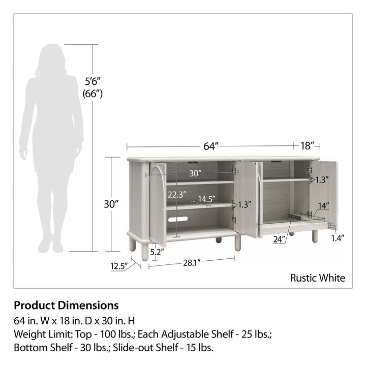 Selena Credenza - Rustic White