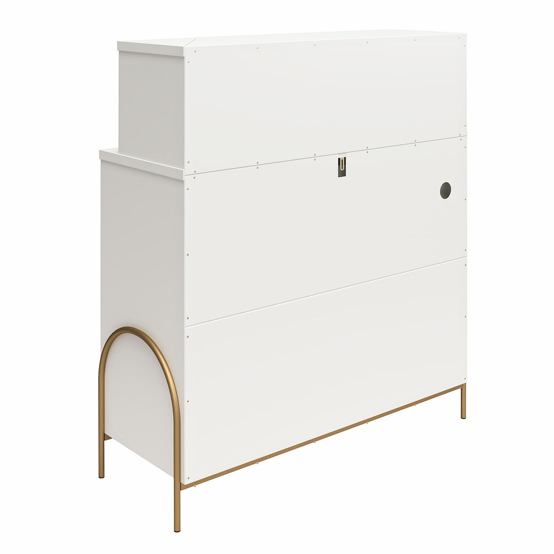 Classic Dresser with Hutch -  White