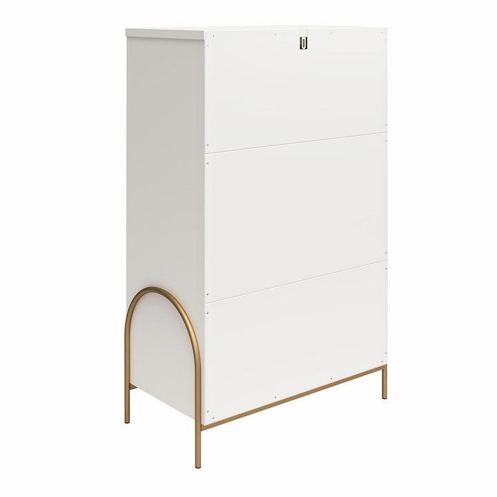 5 Drawer Wooden Dresser -  White