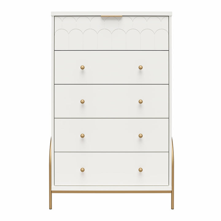 Anastasia 5 Drawer Dresser -  White
