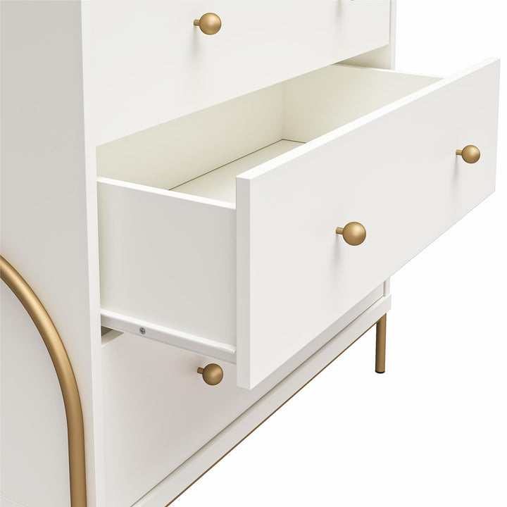 5 Drawer Dresser for Clothes Storage -  White