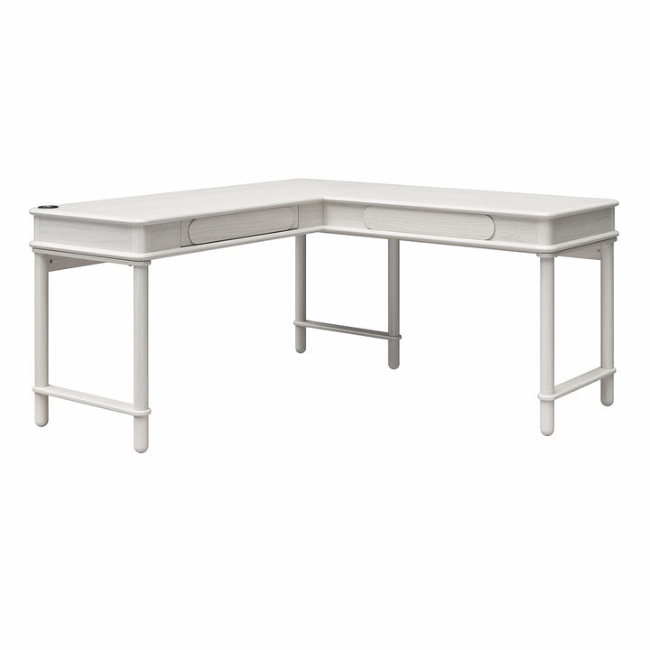 Selena Lift-Top L Desk - Rustic White