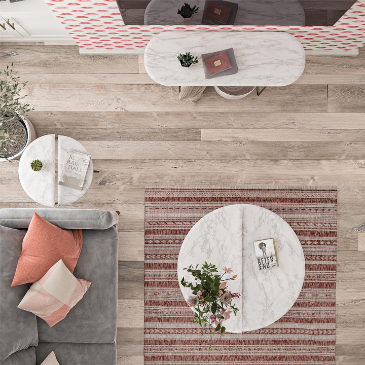 Athena Coffee Table with Storage -  White marble