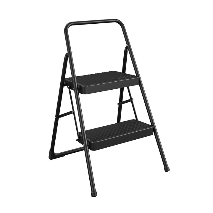 2 Step Lightweight Slip Resistant Folding Step Stool - Black - 1-Pack