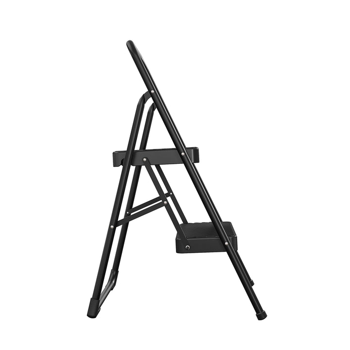 2 Step Lightweight Slip Resistant Folding Step Stool - Black - 1-Pack