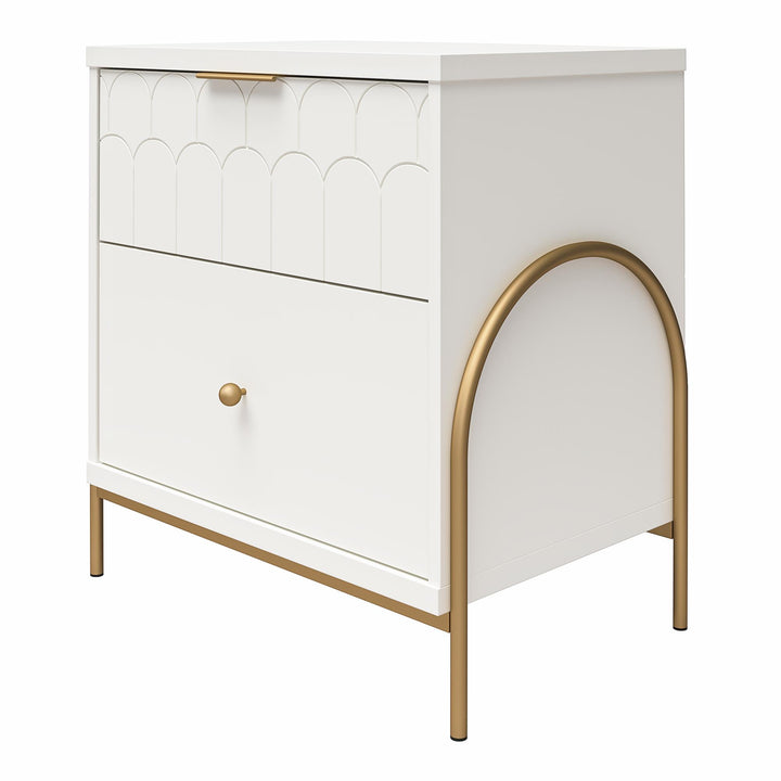 Designer Anastasia Nightstand -  White