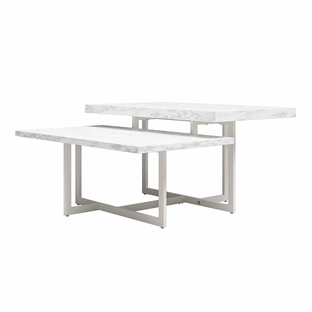 Elegant Brielle Coffee Table -  White marble