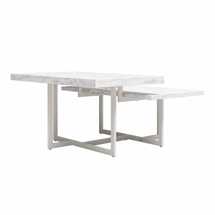 Designer Brielle Coffee Table -  White marble
