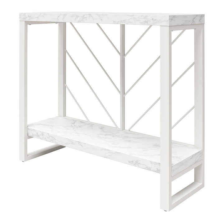 Elegant Brielle Console Table -  White marble