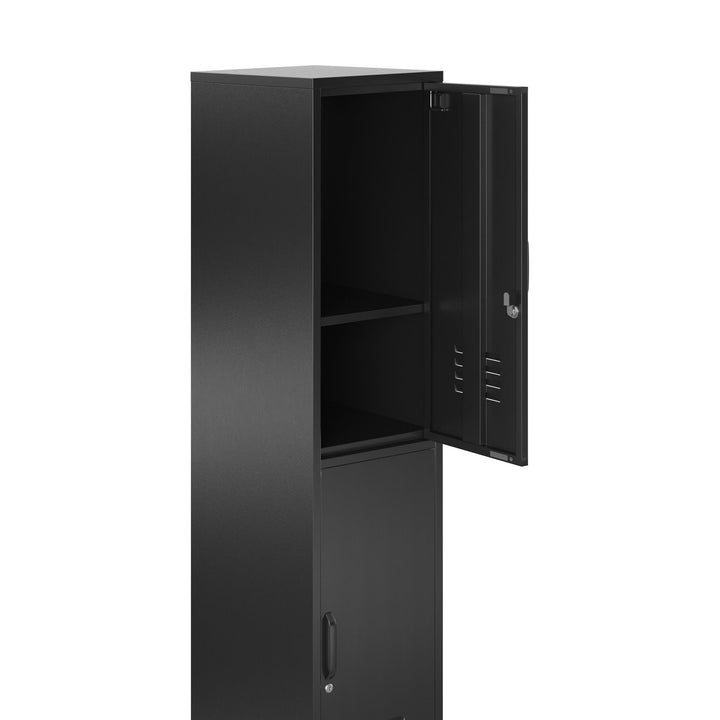 double-door metal locker - Black