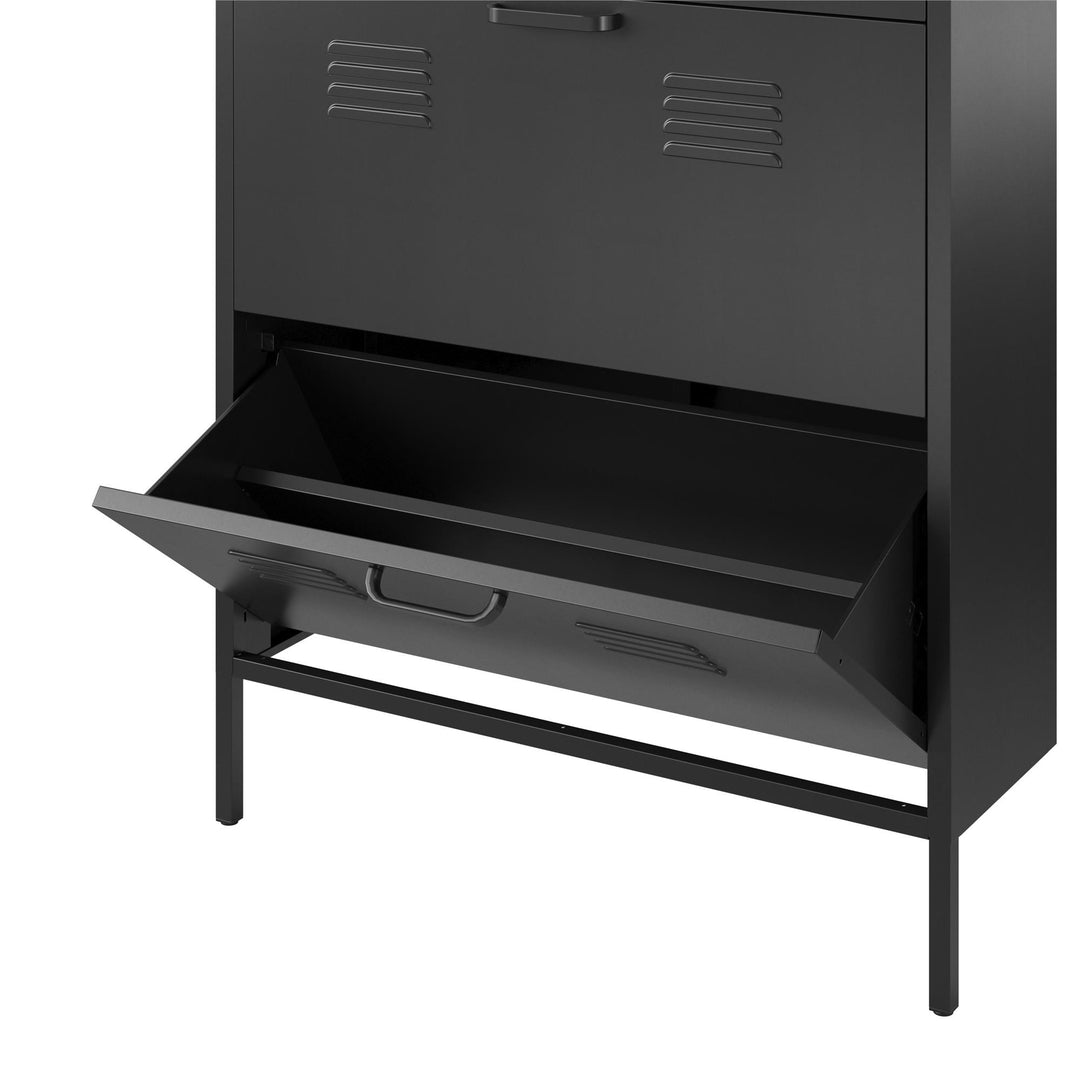 modern metal shoe storage solution - Black