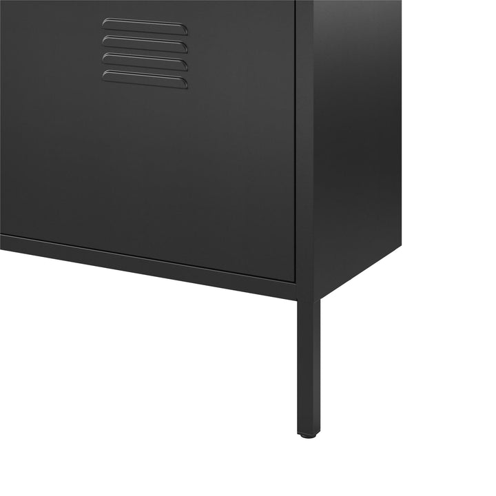 metal shoe rack with compartments - Black