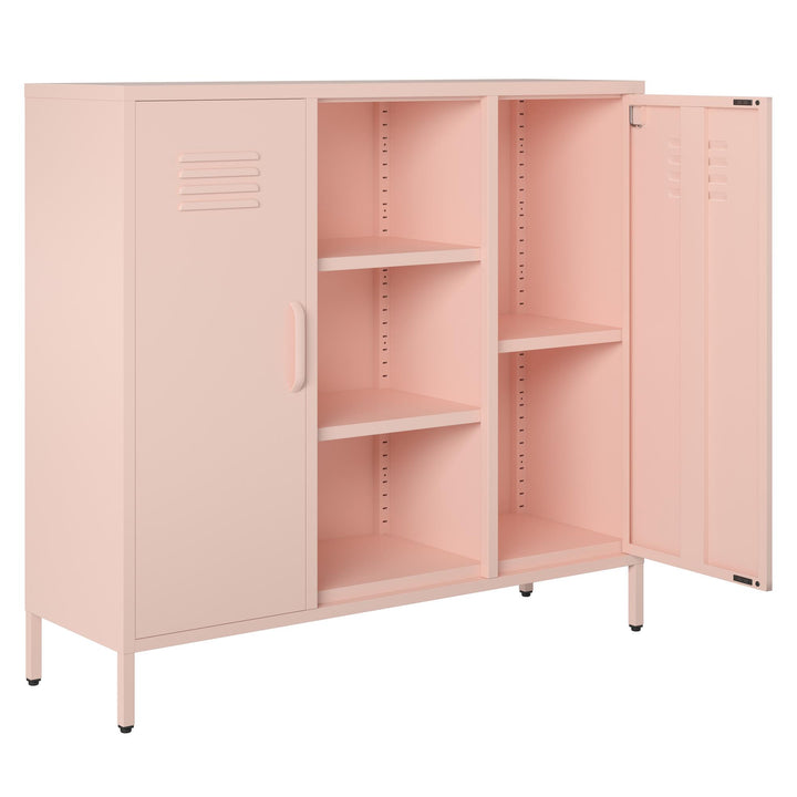 storage cabinet with bookcase shelves - Pale Pink