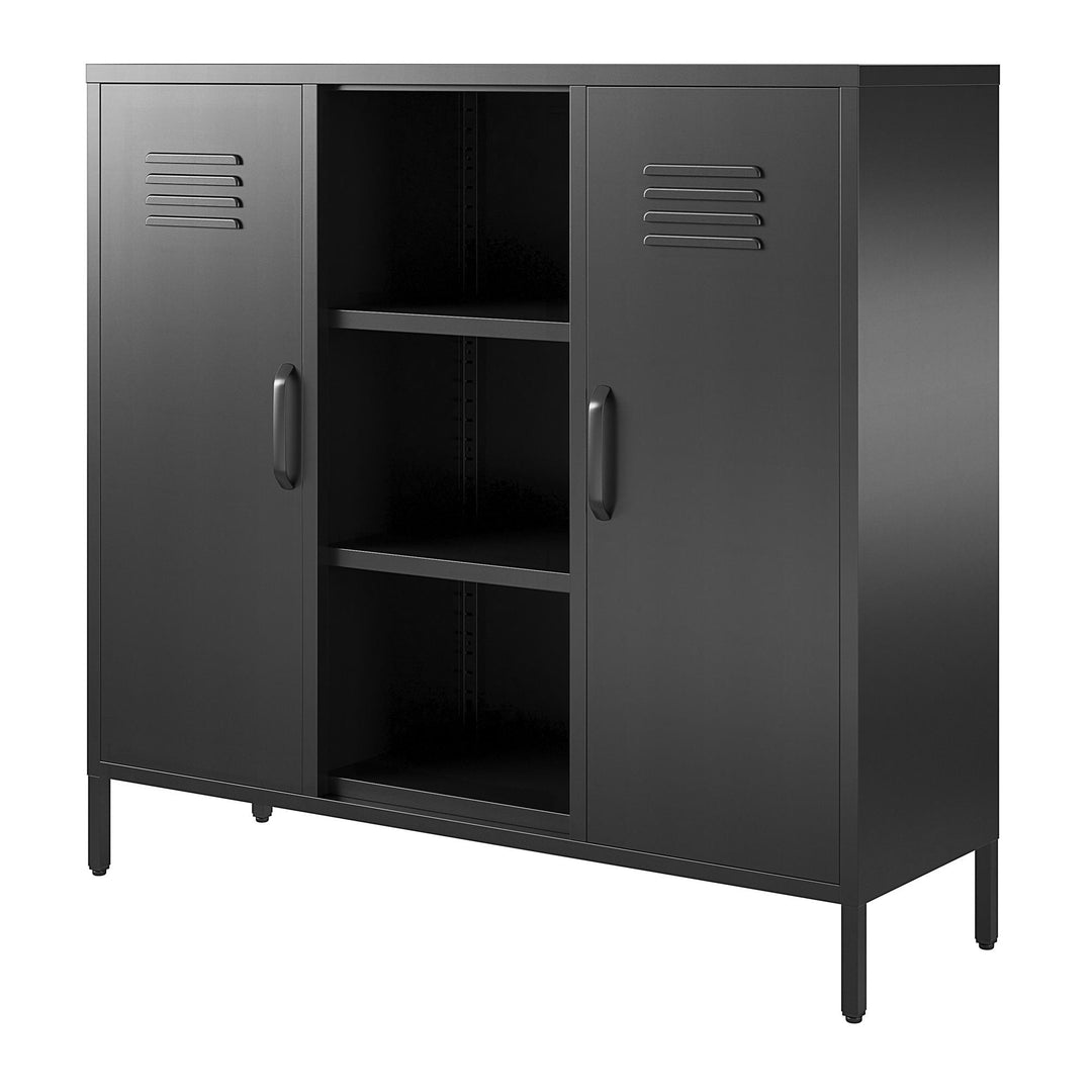 metal locker with bookcase - Black