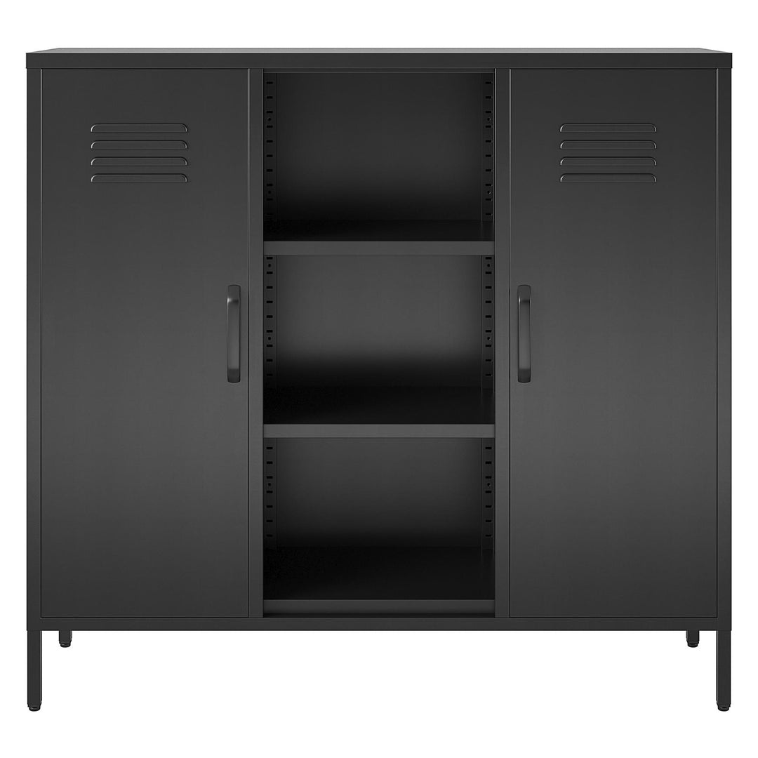 metal storage unit with shelves - Black