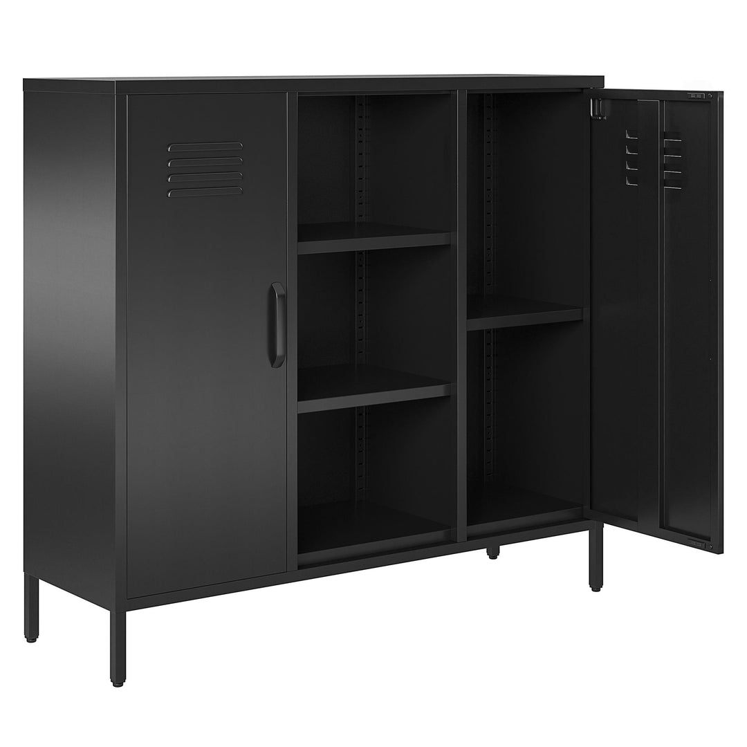 storage cabinet with bookcase shelves - Black
